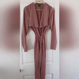 Streetwear Society Dusty Pink Long Sleeve Duster Wrap Coat ~ Size M